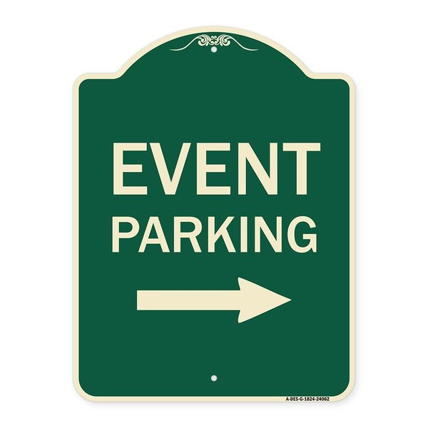 Signmission Event Parking with Left Right Arrow Heavy-Gauge Aluminum Architectural Sign, 24" x 18", G-1824-24062 A-DES-G-1824-24062